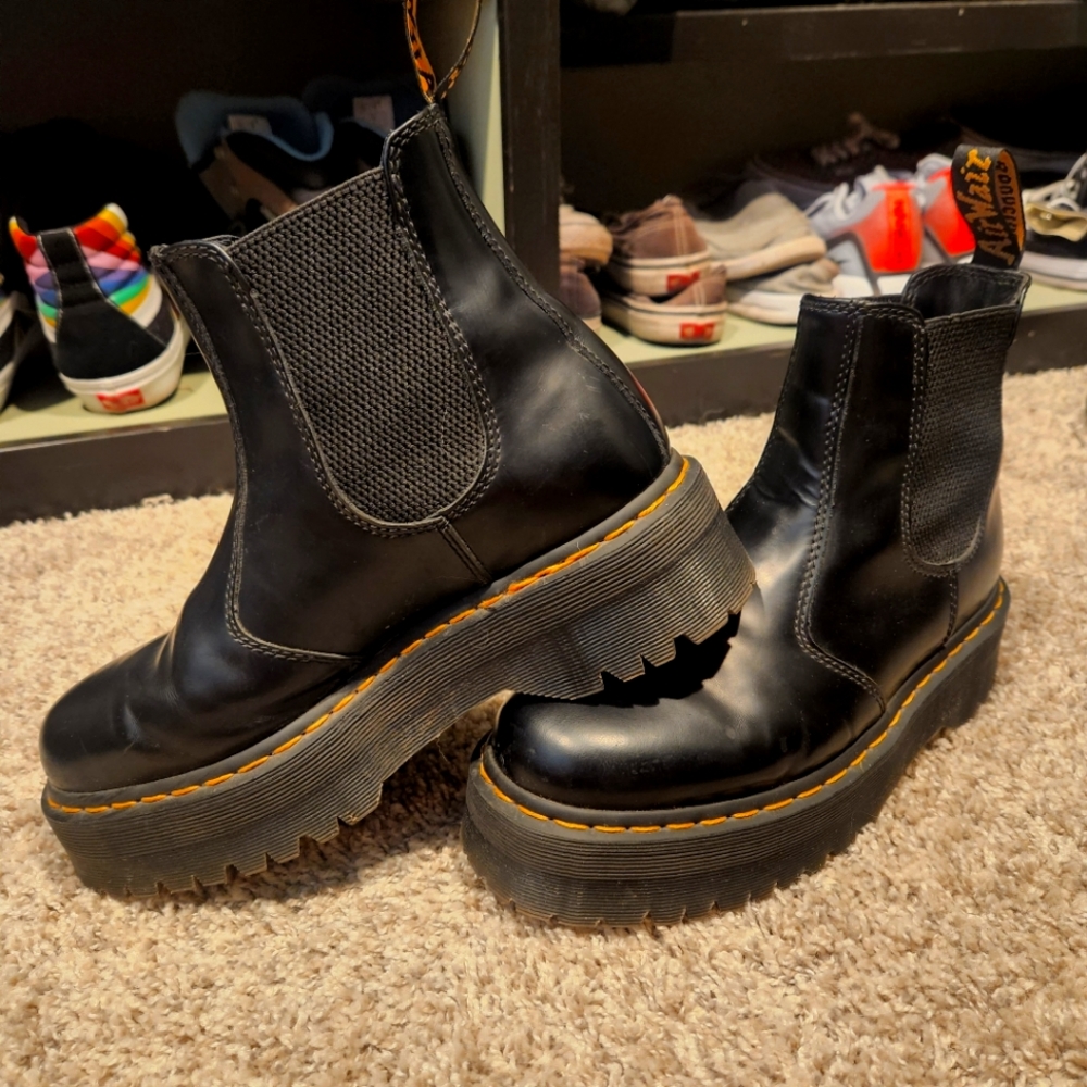 Dr. Martens smooth leather platform Chelsea boots